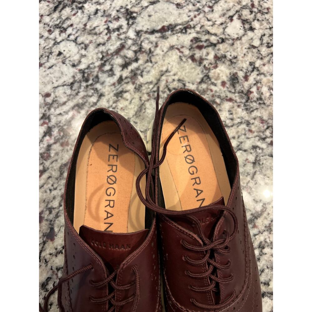 Cole Haan ZERØGRAND Wingtip Oxfords burgundy women’s size 10 - Picture 5 of 15